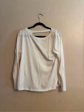Fit collective Women's White Long Sleeve Crew Top